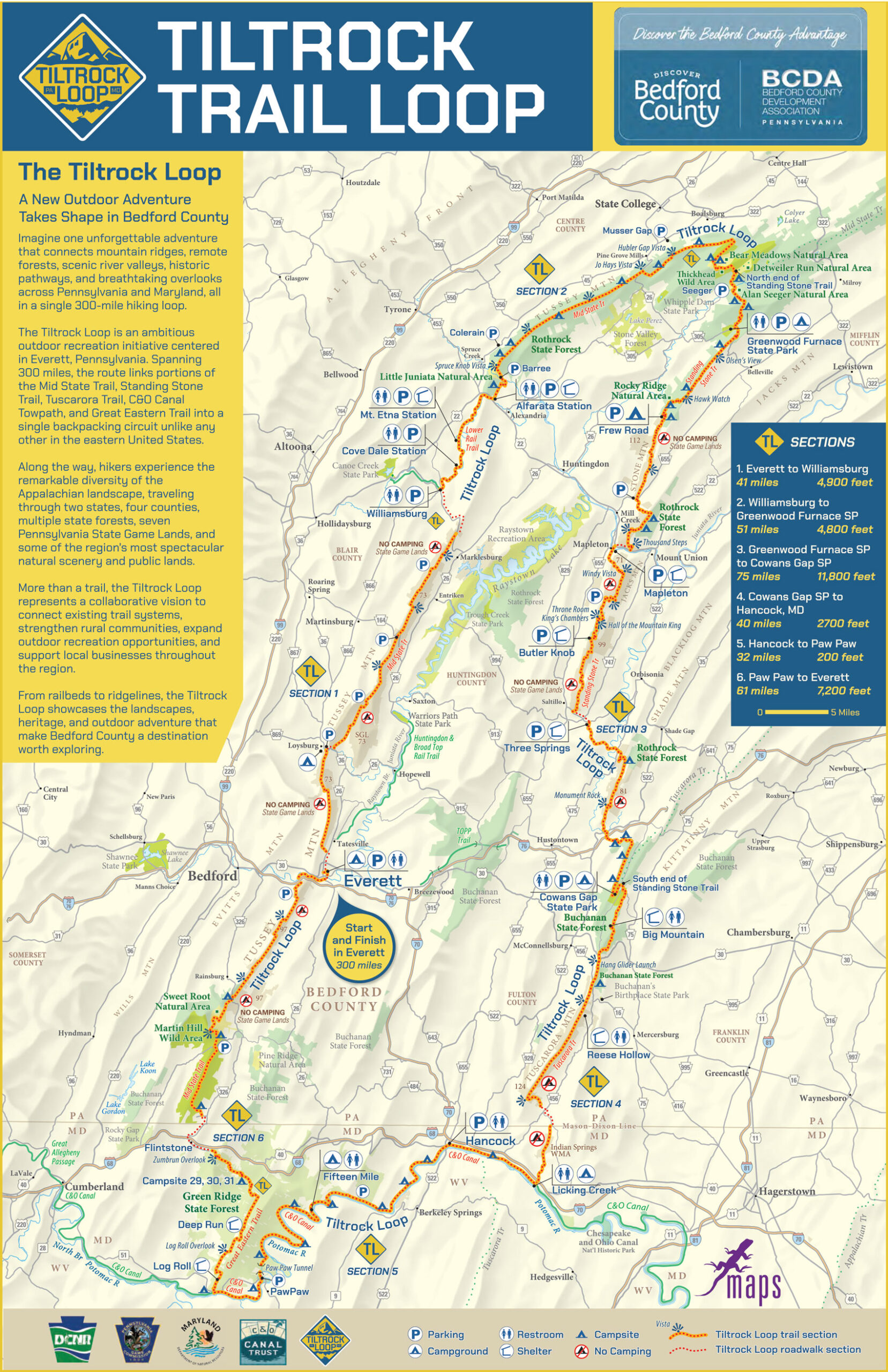 Tiltrock Trail Loop Overview Map